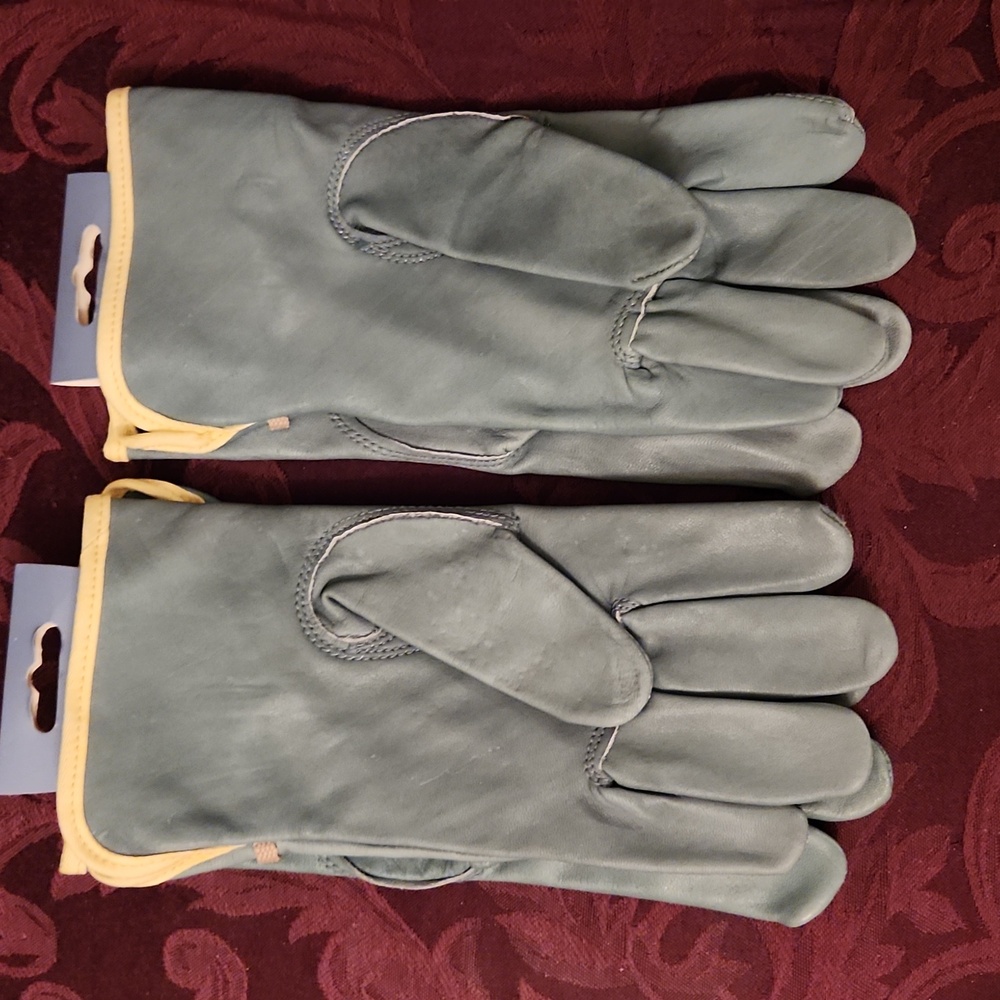 Ladies garden gloves leather 2 pack - Picture 2 of 3